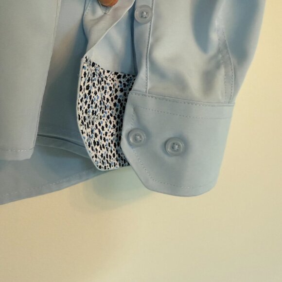 👔 Tom Baine Slim Fit Performance Dress Shirt XXL (18-18.5) – Light Blue - Picture 3 of 5